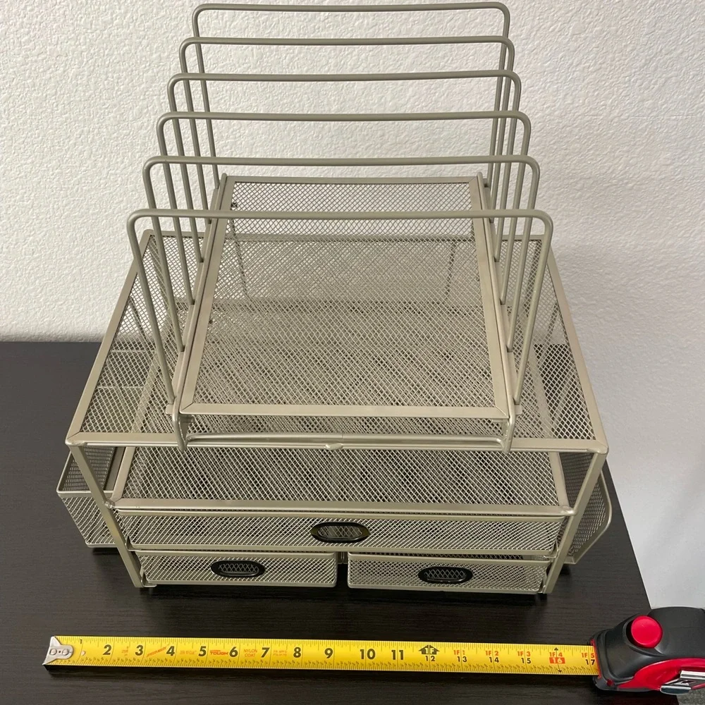 Metal Mesh Desk Organizer with Drawers